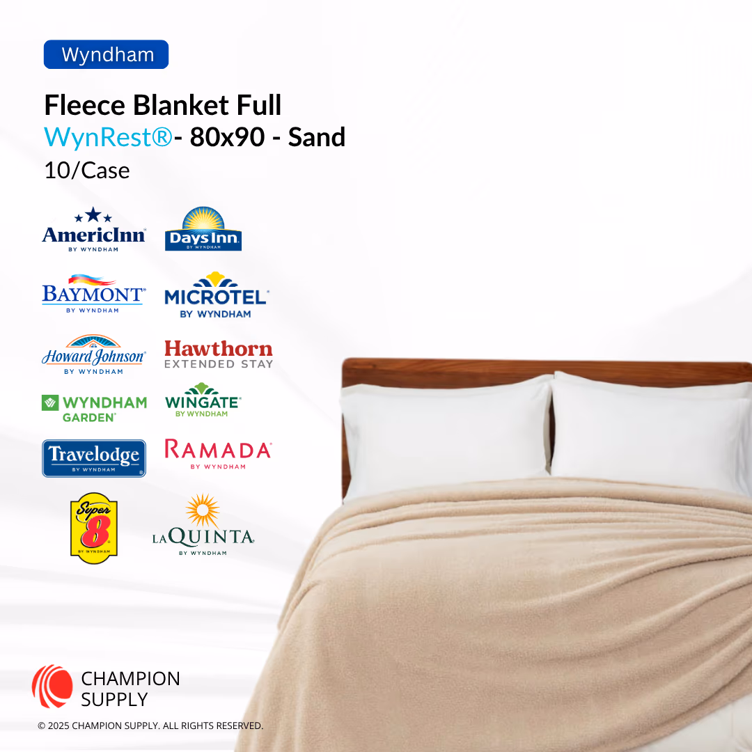 Wynrest Fleece Blanket Full 80x90 Sand, Case of 10